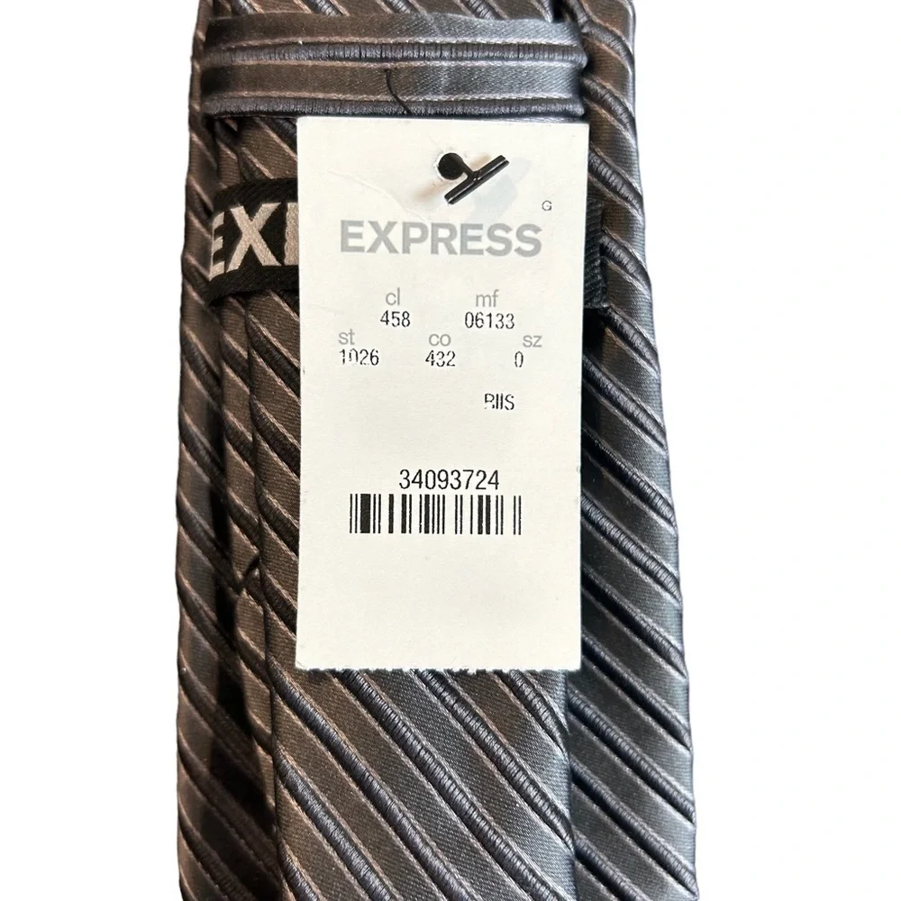 Express 100% Silk Shades of GrayTextured Tie NWT